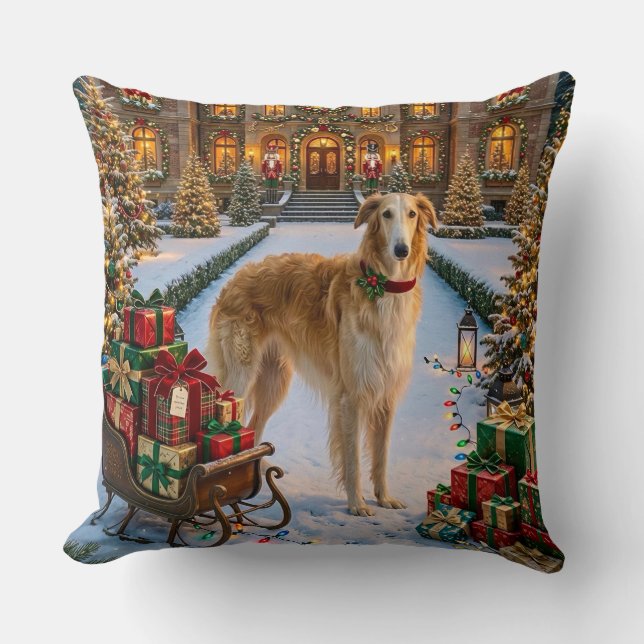 Borzoi Vakantie  Kussen (Voorkant)