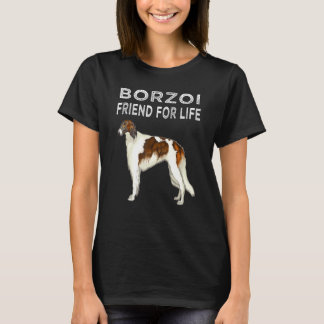 Borzoi Vriend Voor Het Leven Honden Vriendschap T-shirt