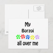 Borzoi Walks Design Briefkaart (Voorkant / Achterkant)