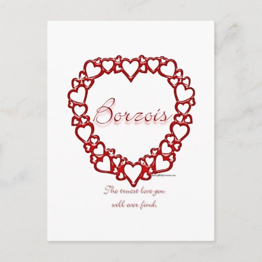 Borzoi ware liefde briefkaart (Voorkant)