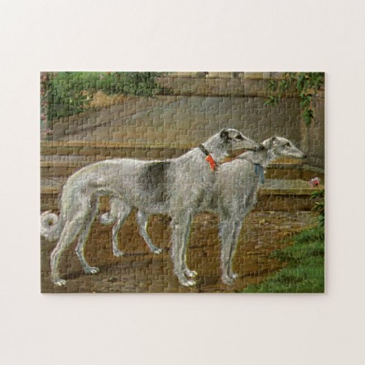 Borzoi-Waterverf Legpuzzel (Horizontaal)