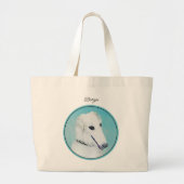 Borzoi White Schilderij Russische Wolfshond Dog Ar Grote Tote Bag (Voorkant)