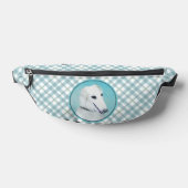 Borzoi White Schilderij Russische Wolfshond Dog Ar Heuptasje (Liggend)