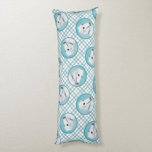 Borzoi White Schilderij Russische Wolfshond Dog Ar Lichaamskussen (Achterkant (Verticaal))