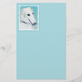 Borzoi (wit) schilderen - Kute Original Dog Art (Voorkant)