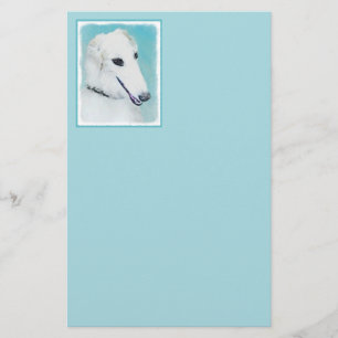 Borzoi (wit) schilderen - Kute Original Dog Art