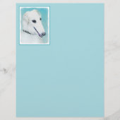 Borzoi (wit) schilderen - Kute Original Dog Art (Voorkant)