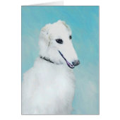 Borzoi (wit) schilderen - Kute Original Dog Art (Voorkant)
