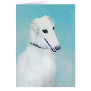 Borzoi (wit) schilderen - Kute Original Dog Art