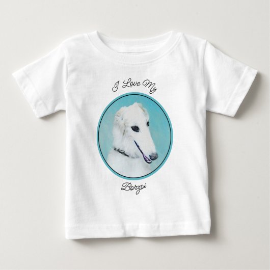 Borzoi (wit) schilderen - Kute Original Dog Art (Voorkant)