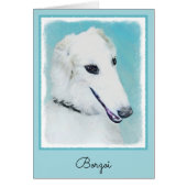 Borzoi (wit) schilderen - Kute Original Dog Art (Voorkant)