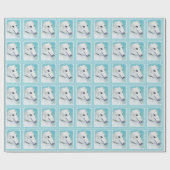 Borzoi (wit) schilderen - Kute Original Dog Art Cadeaupapier (Vlak)