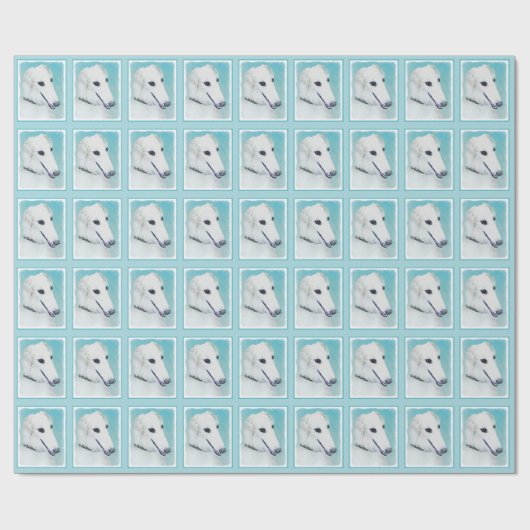 Borzoi (wit) schilderen - Kute Original Dog Art Cadeaupapier (Vlak)