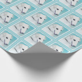 Borzoi (wit) schilderen - Kute Original Dog Art Cadeaupapier (Hoek)