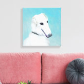 Borzoi (wit) schilderen - Kute Original Dog Art Canvas Afdruk (Insitu (Woonkamer))