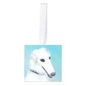 Borzoi (wit) schilderen - Kute Original Dog Art Decoratie (Voorkant)