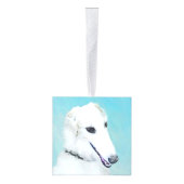 Borzoi (wit) schilderen - Kute Original Dog Art Decoratie (Rechts)