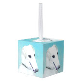 Borzoi (wit) schilderen - Kute Original Dog Art Decoratie (Achter hoekig)
