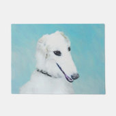 Borzoi (wit) schilderen - Kute Original Dog Art Deurmat (Voorkant)