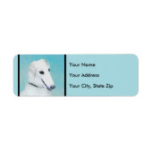 Borzoi (wit) schilderen - Kute Original Dog Art Etiket (Voorkant)