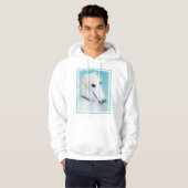 Borzoi (wit) schilderen - Kute Original Dog Art Hoodie (Voorkant volledig)