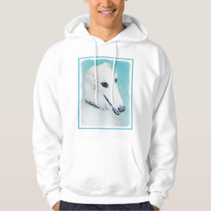 Borzoi (wit) schilderen - Kute Original Dog Art Hoodie