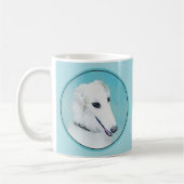 Borzoi (wit) schilderen - Kute Original Dog Art Koffiemok (Links)