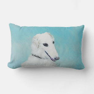Borzoi (wit) schilderen - Kute Original Dog Art Kussen