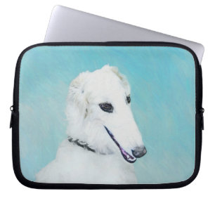 Borzoi (wit) schilderen - Kute Original Dog Art Laptop Sleeve