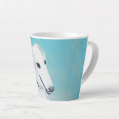 Borzoi (wit) schilderen - Kute Original Dog Art Latte Mok (Rechterhoek)