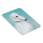 Borzoi (wit) schilderen - Kute Original Dog Art Magneet (Rechterzijde)
