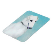 Borzoi (wit) schilderen - Kute Original Dog Art Magneet (Linkerzijde)