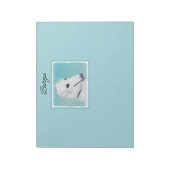 Borzoi (wit) schilderen - Kute Original Dog Art Notitieblok (Linkerzijde)