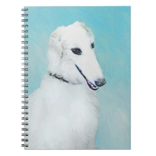 Borzoi (wit) schilderen - Kute Original Dog Art Notitieboek