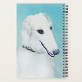 Borzoi (wit) schilderen - Kute Original Dog Art Planner (Achterkant)
