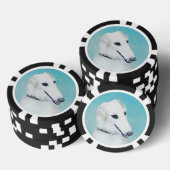 Borzoi (wit) schilderen - Kute Original Dog Art Poker Chips (Opstapeling)