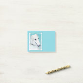 Borzoi (wit) schilderen - Kute Original Dog Art Post-it® Notes (Op bureau)