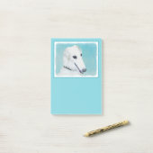 Borzoi (wit) schilderen - Kute Original Dog Art Post-it® Notes (Op bureau)