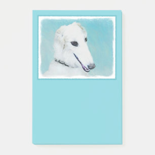 Borzoi (wit) schilderen - Kute Original Dog Art Post-it® Notes