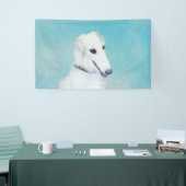 Borzoi (wit) schilderen - Kute Original Dog Art Spandoek (Beurs)