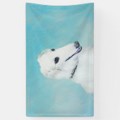 Borzoi (wit) schilderen - Kute Original Dog Art Spandoek (Verticaal)