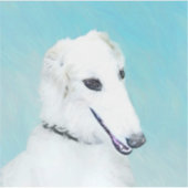 Borzoi (wit) schilderen - Kute Original Dog Art Sticker (Voorkant)