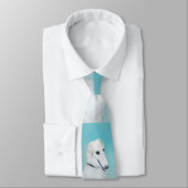 Borzoi (wit) schilderen - Kute Original Dog Art Stropdas (Gebonden)