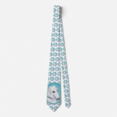 Borzoi (wit) schilderen - Kute Original Dog Art Stropdas (Voorkant)