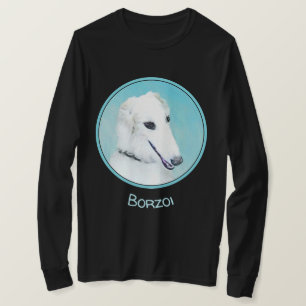 Borzoi (wit) schilderen - Kute Original Dog Art T-shirt