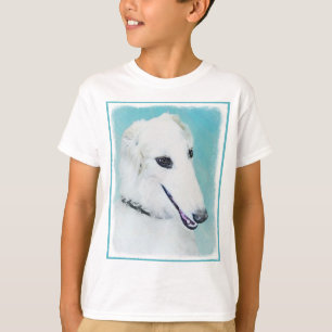 Borzoi (wit) schilderen - Kute Original Dog Art T-shirt