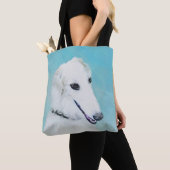 Borzoi (wit) schilderen - Kute Original Dog Art Tote Bag (Dichtbij)