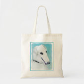 Borzoi (wit) schilderen - Kute Original Dog Art Tote Bag (Voorkant)