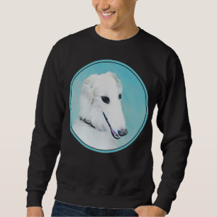 Borzoi (wit) schilderen - Kute Original Dog Art Trui