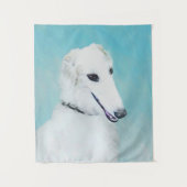 Borzoi (wit) schilderen - Kute Original Dog Art Wandkleed (Voorkant)